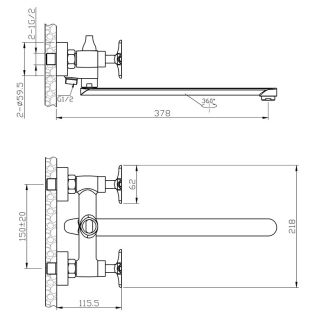 Смеситель Agger Love A1021100 для ванны хром
